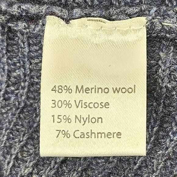 BENEDETTA B WOMEN’S BLUE/GRAY KNIT SWEATER – SIZE M – MERINO WOOL BLEND – ITALY - Picture 7 of 11